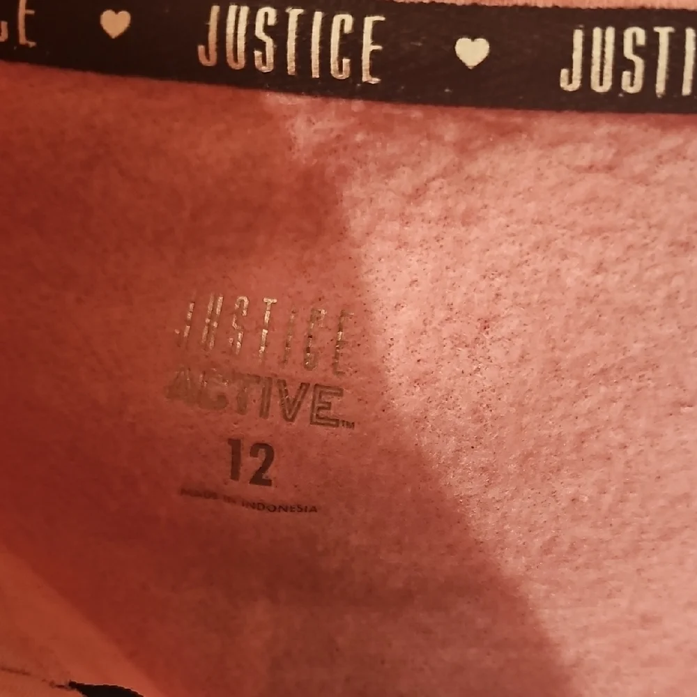 Justice Pink and Black Logo Soccer Zip Up Pullover Sweatshirt Size 12